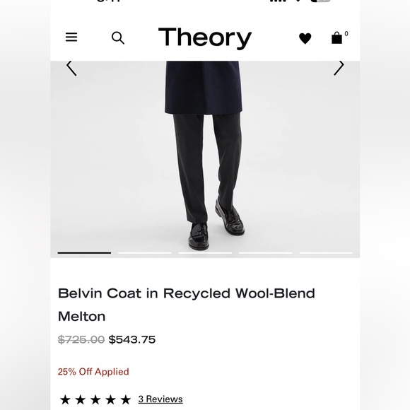 Theory clothing Men’s new with tag wool coat - Picture 3 of 3